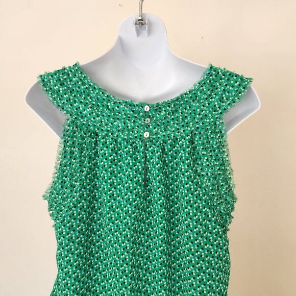 STUDIO M Green Multi Color Polka Dot Print Sleeveless Dress Size L - Picture 5 of 14